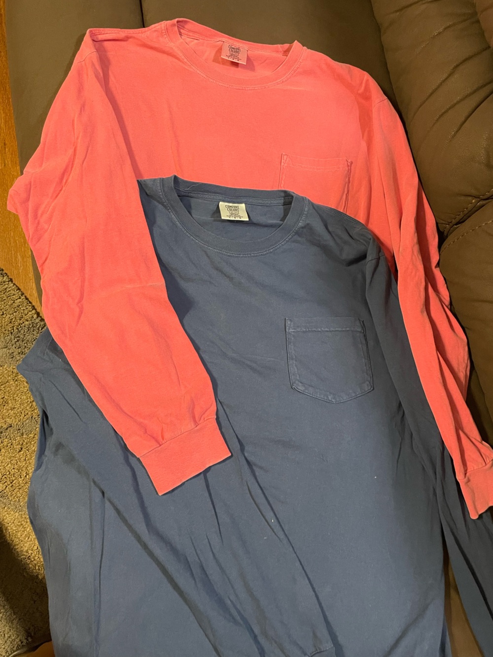 Two Long Sleeve Comfort Color Pocket Tees